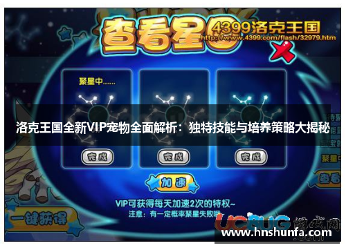 洛克王国全新VIP宠物全面解析：独特技能与培养策略大揭秘